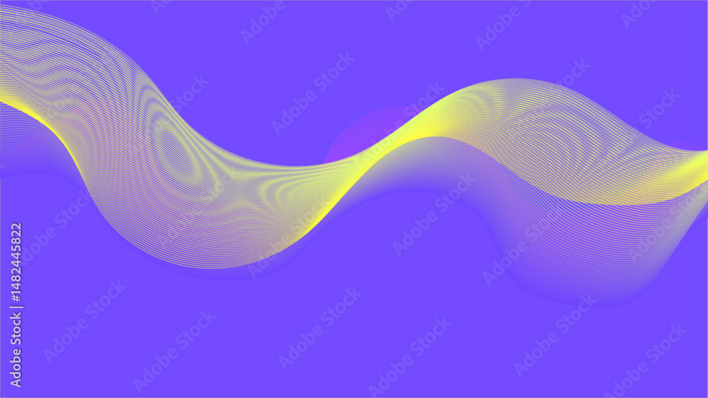 Canvas Prints wavy, abstract lines on a solid background.