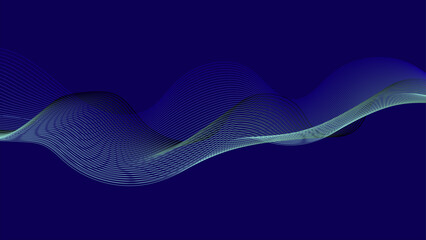 A smooth, curving design in cool tones. Gentle, undulating lines create a wave.