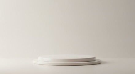 Minimalist display platform with soft lighting against a neutral backdrop