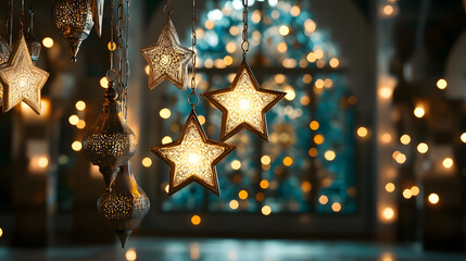 Star Lanterns Glow Brightly at Night