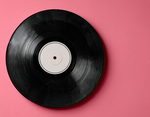 Obraz premium Vintage vinyl record on a pink background (1)