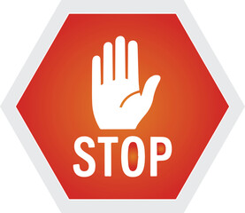 Obraz premium Red stop hand sign