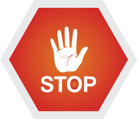 Red stop hand sign