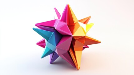 Colorful geometric sphere with sharp points.