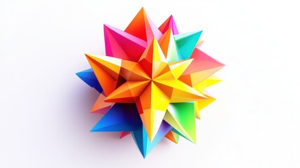 Vibrant geometric design with colorful facets.