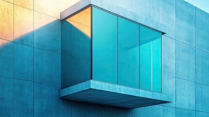 Obraz premium Abstract modern architectural detail with glass and concrete walls, contemporary office design patterns