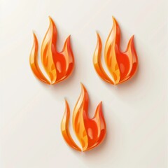 Fire icon, flame bonfire sign, campfire symbol, 3d realistic burn graphic element, fire emblem, grill pictogram