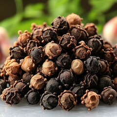 Obraz premium A diverse collection of peppercorns in various shades.