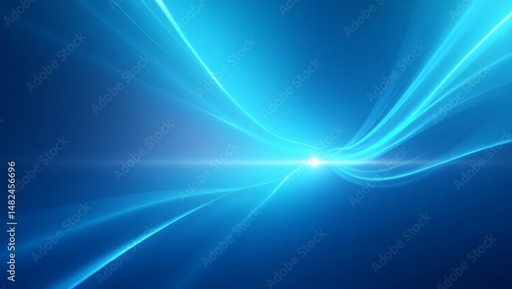 Poster abstract blue energy with a bright glow and flowing lines, conveying a sense of dynamism and futuris