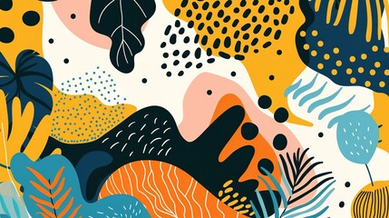 Vibrant Memphis Design: Pop Art Pattern Background Illustration Collection – Bold Geometric Shapes, Retro 80s Aesthetic, Colorful Abstract Textures for Modern Graphic Design Projects