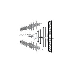 Obraz premium Black silhouette audio vector illustration of a bar chart