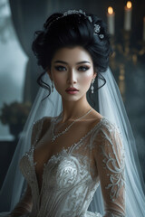 Naklejka premium Wedding girl