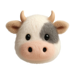 Fototapeta premium PNG Cute fluffy cow emoji