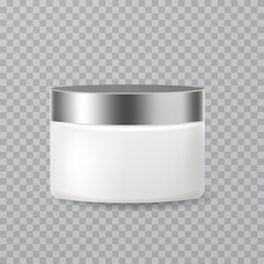 Realistic cosmetic jar packaging for skincare cream