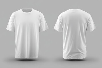 Blank white t-shirt, front and back views