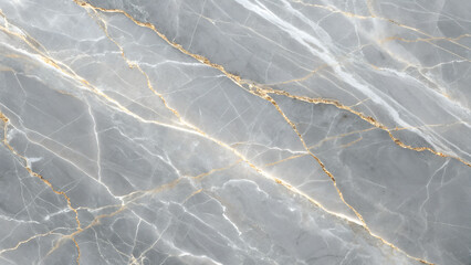 Elegant Gray Marble Texture with Golden Veins Background
