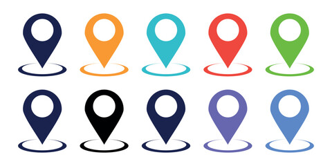 colorful location icon collection
