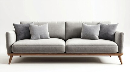 Fototapeta premium Living room interior with gray sofa