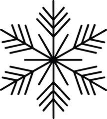 Obraz premium Minimalist Snowflake Line Art Vector for Winter and Christmas Design