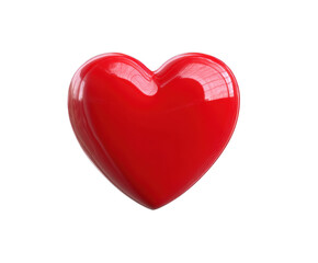 Bright red heart symbol for love and affection design use, cut out transparent