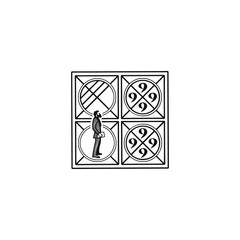 Black silhouette punctuation vector wrought iron fence