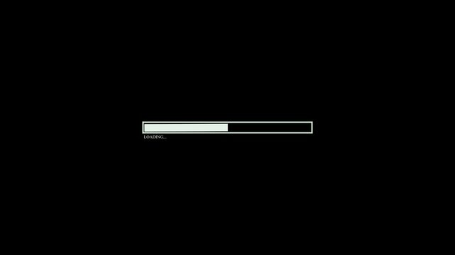 Receiving progress bar animation on green screen ,Receiving bar loading progress indicator from 0% to 100% . Receiving complete progress bar with counting number of percentage