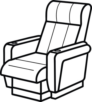 recommend clip art: Recliner chair silhouette, Silhouette of a recliner chair with an extended footrest and shown in side view vector art illustration