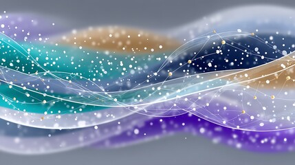 Vibrant Abstract Digital Masterpiece with Fluid Waves of Blue and Violet Tones