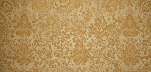Opulent gold & cream damask, intricate floral textile, brocade, floral pattern, acanthus