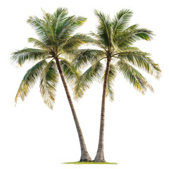 Obraz premium Coconut Palm Tree Isolated for Tropical Landscaping with Natural Outdoor Ambience