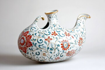 Stylized Zoomorphic Artifact: A ceramic gourd decorated with Dunhuang style