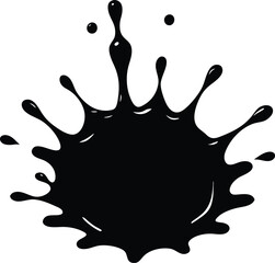 Vibrant liquid splash on surface silhouette vector.