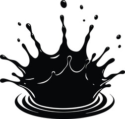  Vibrant water on surface silhouette vector.