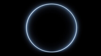 A glowing neon circle on a black background