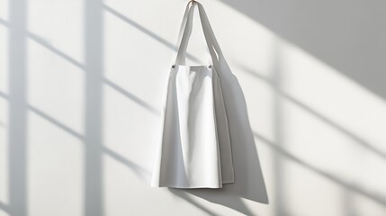 Hanging Apron Mockup | Cotton Cloth on Bright Wall Background