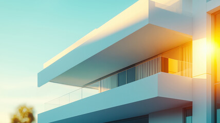 Obraz premium Balcony on white building