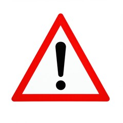 Exclamation mark sign isolated on white background for traffic, safety, and caution use cases.