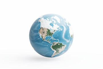 Obraz premium Image of Planet Earth on White Background – Isolated Globe for Educational, Environmental, and Scientific Use