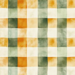 Fototapeta premium Colorful Watercolor Pattern of Squares in Warm and Cool Tones