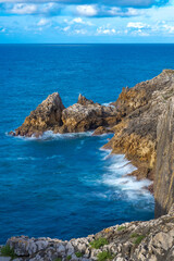 Fototapeta premium Coastline and Cliffs, Cantabrian Sea, Buelna, Llanes, Asturias, Spain, Europe