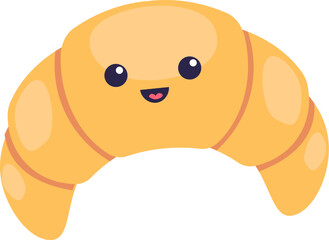 Smiling Croissant Character
