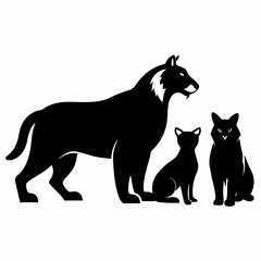 Lynx Badger Cat Black Vector Silhouette