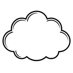 Simple Double Outline Cloud Icon Vector