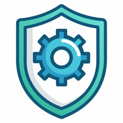 Shield with Gear Icon: Security and Technology