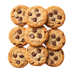 Delicious Chocolate Chip Cookies Stacked High Sweet Treat Bakery Goodness