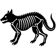 Minimalist Dog Skeleton Silhouette Vector Illustration