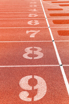 Athletics track lanes.