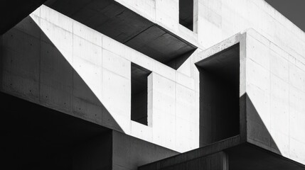 Obraz premium Concrete Architecture: A Study in Light and Shadow