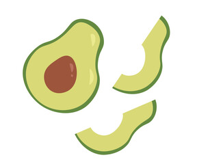 Sliced avocado and avocado slices
