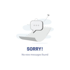 Sorry, no message found, Empty state, Error page not found, 404 error